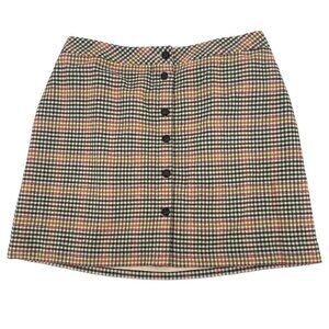 Talbots Plus Petite Size 20WP Button Front Wool Blend Skirt Saturday Plaid